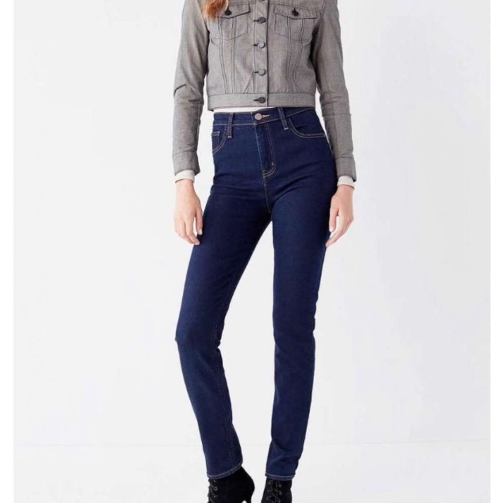 BDG dark blue high waisted girlfriend jeans